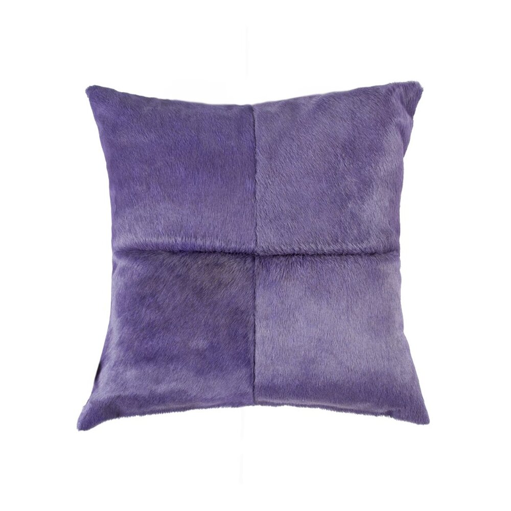 Natural Home Decor Torino Cowhide Pillow | 1-Piece | Purple | 18"x18"